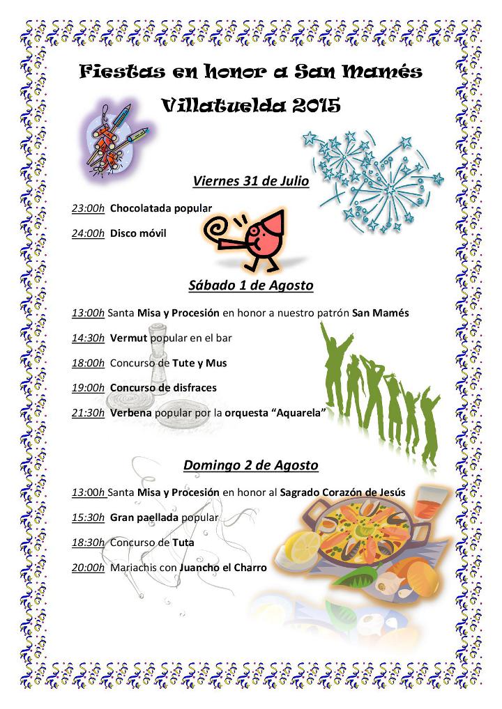 Programa de fiestas de Villatuelda 2015