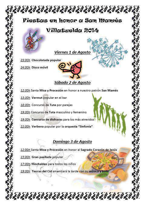 Programa de fiestas de Villatuelda 2014