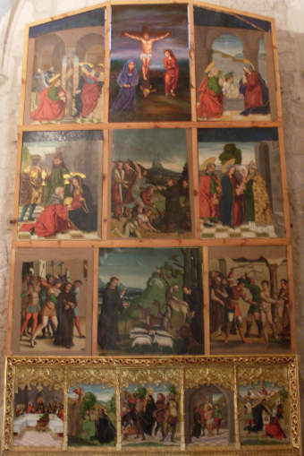 Retablo de San Mamés con el nuevo cuadro del Calvario